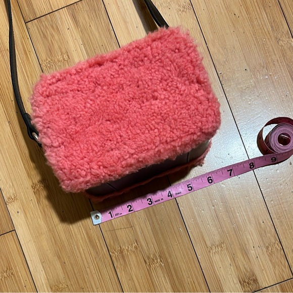 ❤️Sandro Hot Pink Shearling Aida Crossbody Bag OS - Picture 7 of 11